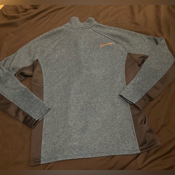 Spyder Mens 1/4 zip blue/grey heavyweight pullover sweater. Size medium - Picture 5 of 5